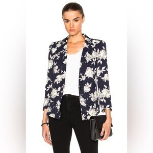 SMYTHE Sharp Shoulder Blazer Navy Floral